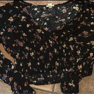 Garage Black Floral Blouse
